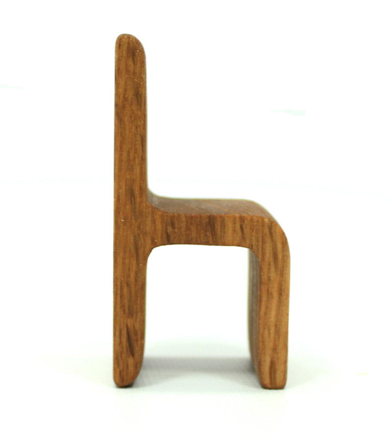 Modern Oak Wood Chair Miniature